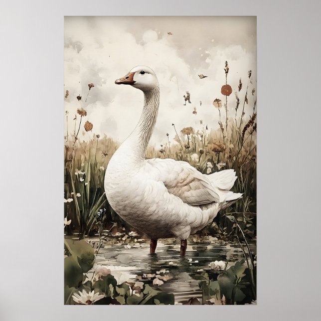 Gås Antiktryck, Vår Digital Målning Poster (Framsidan)