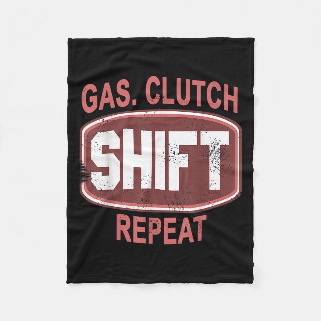Gas Clutch Shift Repeat Funny Car Enthusiast Manua Fleecefilt (Framsidan)