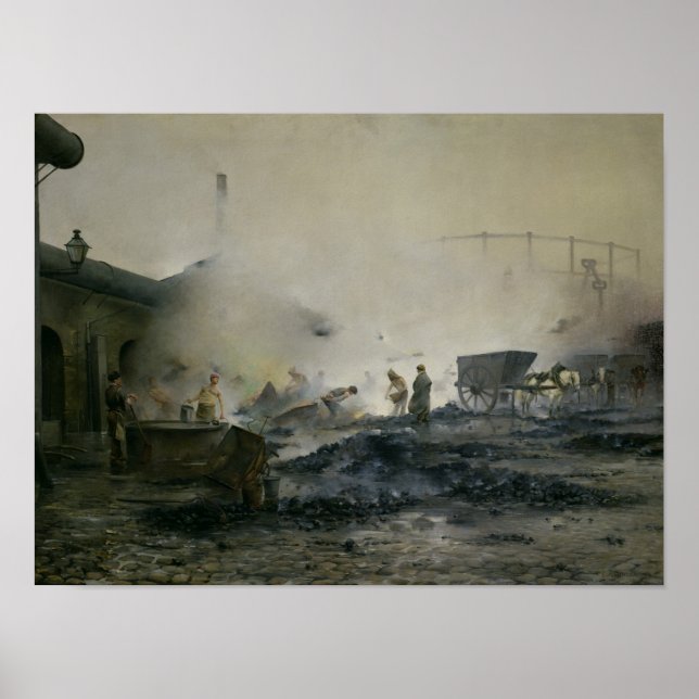 Gas Factory at Courcelles, 1884 Poster (Framsidan)