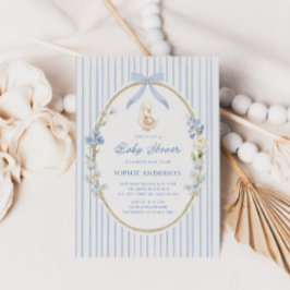 Gås Gös Cottage Blå Bebis Baby Shower Inbjudningar