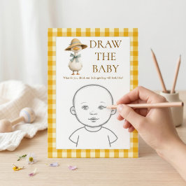 Gås Gul Gingham Rita Baby Shower Spelkort Inbjudningar