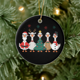Gås jul Santa Ren Snömannen Kostymer Julgransprydnad Keramik