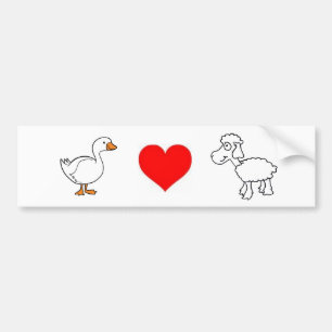 Gås. Kärlek. Sheep. Bildekal