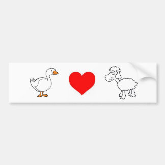 Gås. Kärlek. Sheep. Bildekal