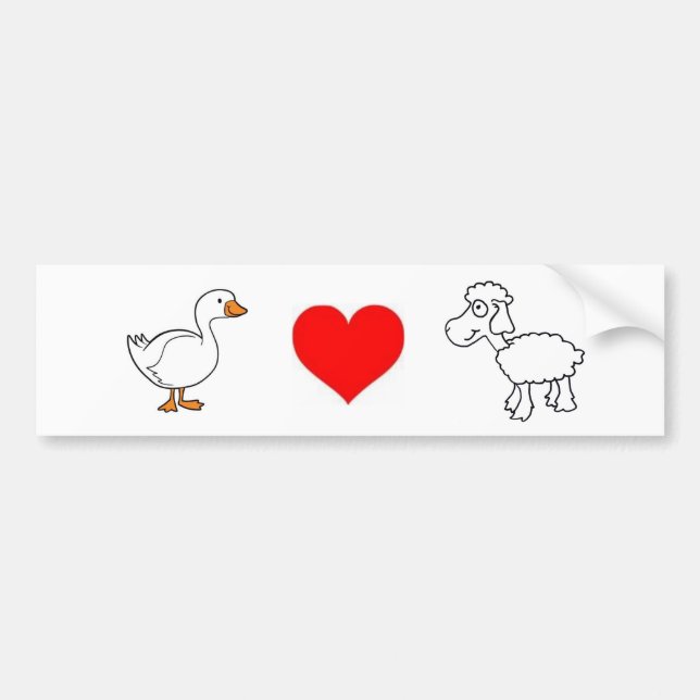 Gås. Kärlek. Sheep. Bildekal (Framsidan)