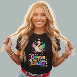 Gås Löss Färgstark Kawaii Klotter Typografi T Shirt