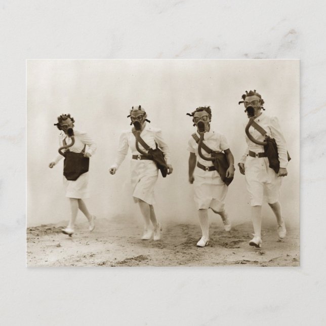 Gas Mask Drill, Scott Fält, Illinois Vykort (Framsida)