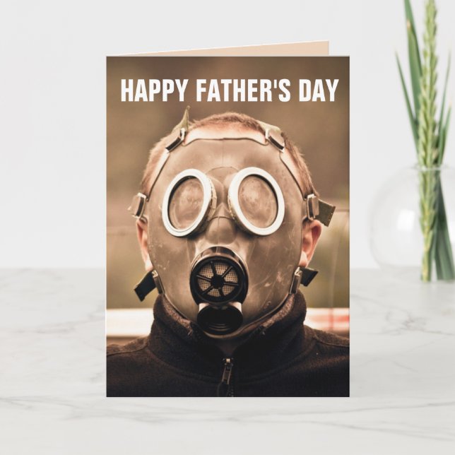 GAS MASK FARS DAG 2020 GREETING CARDS KORT (Framsida)