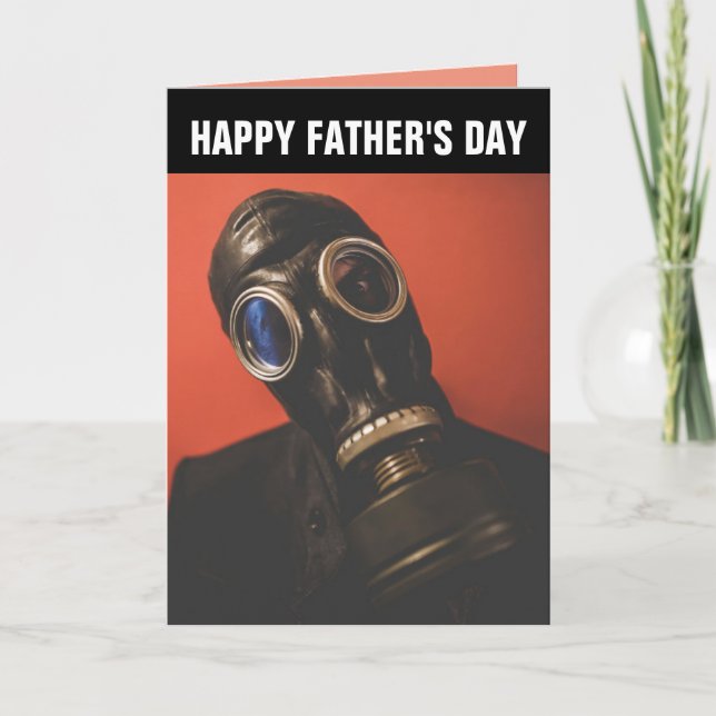 GAS MASK FARS DAG CARDS KORT (Framsida)