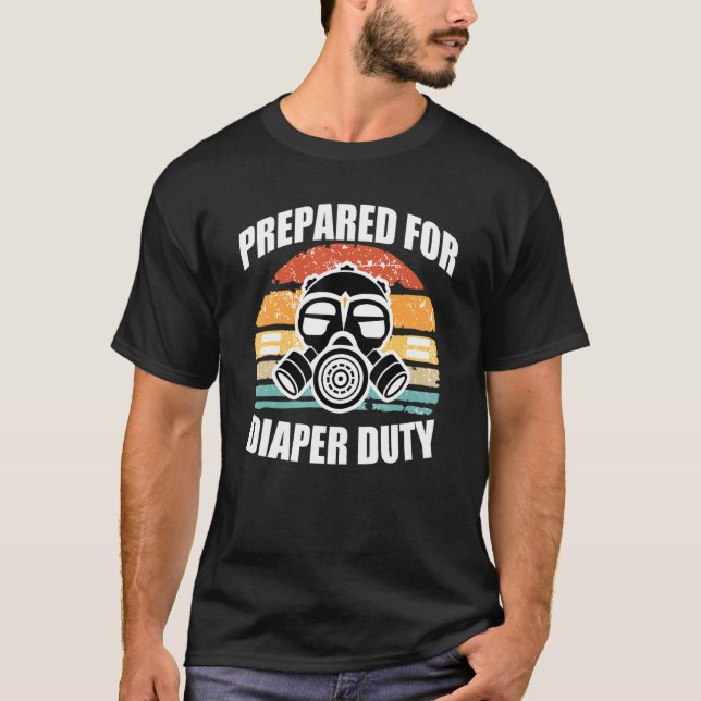 Gas mask förbereddd för blöjobligation t shirt (Framsida)