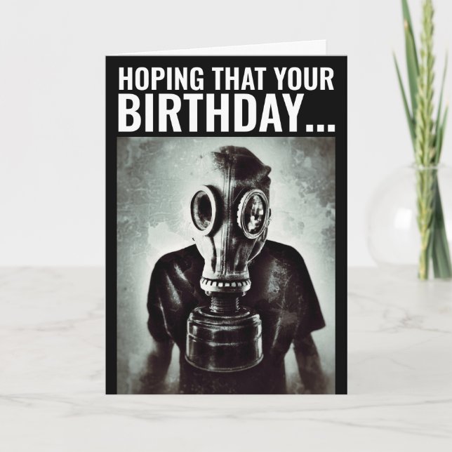 GAS MASK FUNNY BIRTHDAY Card Kort (Framsida)