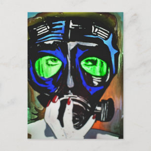"Gas Mask Girl 2012" vykort