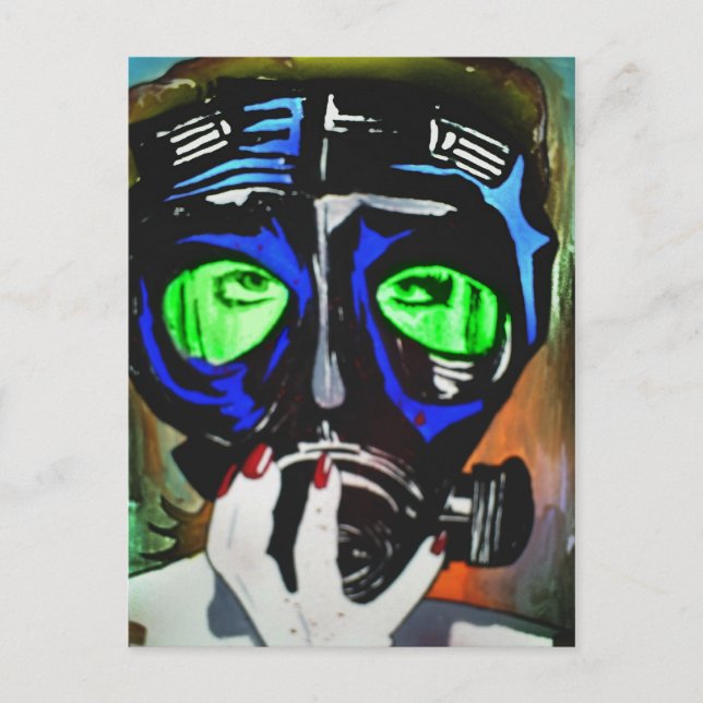 "Gas Mask Girl 2012" vykort (Framsida)