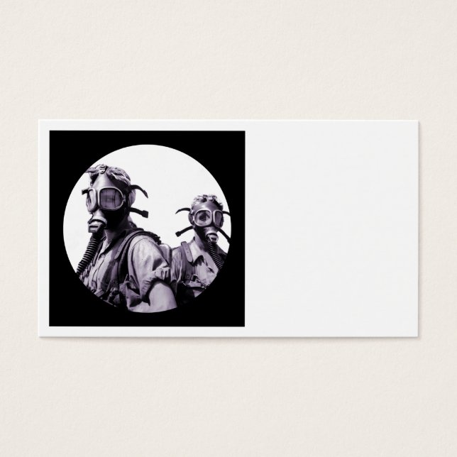 Gas Mask Girls i Lila Visitkort (Framsidan)