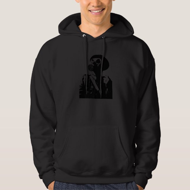 Gas Mask Graffiti Stencil Soldier Hoodie (Framsida)