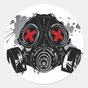 GAS_MASK_PROTECTION RUNT KLISTERMÄRKE