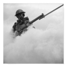 Gas Mask Soldier with Bayonetets Rifle - 1941