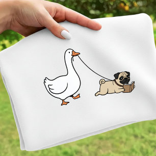 Gås och hundar som läser Tee Rolig Pug Mamma