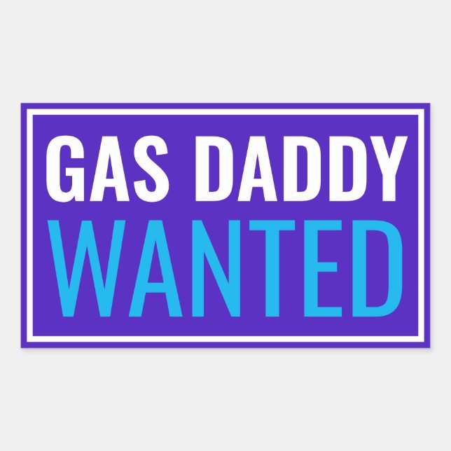 Gas pappa Wanted Rektangulärt Klistermärke (Framsida)