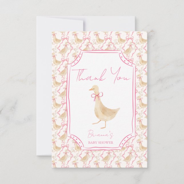 Gås ramsor baby shower tack kort (Framsida)