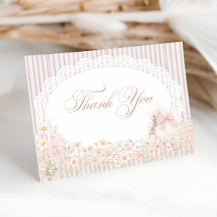Gås Rosa Flick Floral Baby Shower Tacksamhetskort Tack Kort