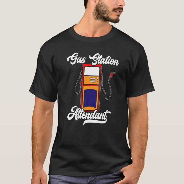 Gas Station Attendant Gas Pump Gasoline Fuel Premi T Shirt (Framsida)