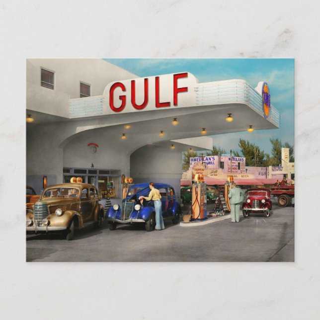 Gas Station - Den underbara amerikanska vägen resa Vykort (Framsida)