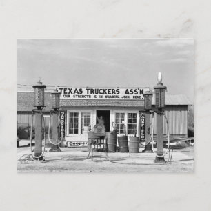 Gas station - Edcouch, Texas: 1939 Vykort