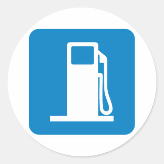 Gas Station Highway Sign Runt Klistermärke