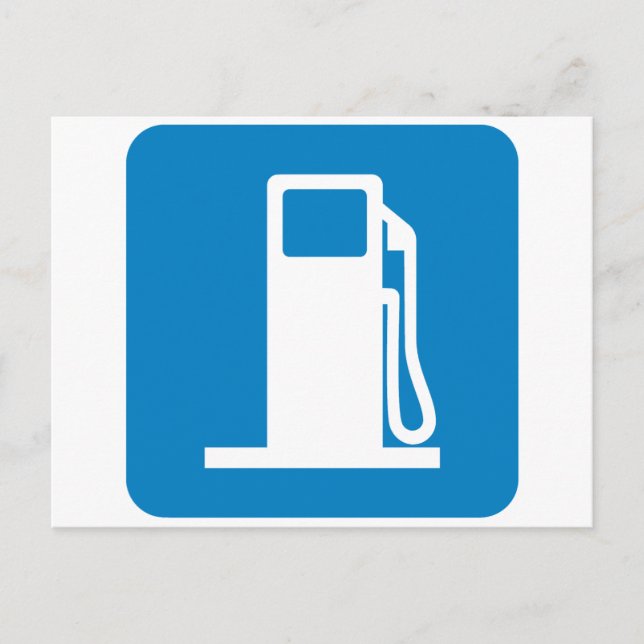 Gas Station Highway Sign Vykort (Framsida)