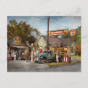 Gas Station - Shannons toppen Gasolines 1939 Vykort