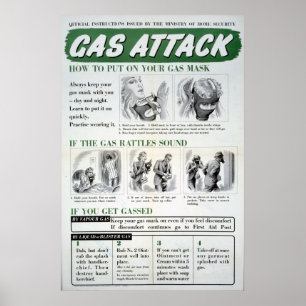 Gasa attackaffischen, WWII Poster