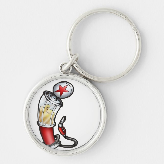 Gasa pumpar rund silverfärgad nyckelring (Framsidan)