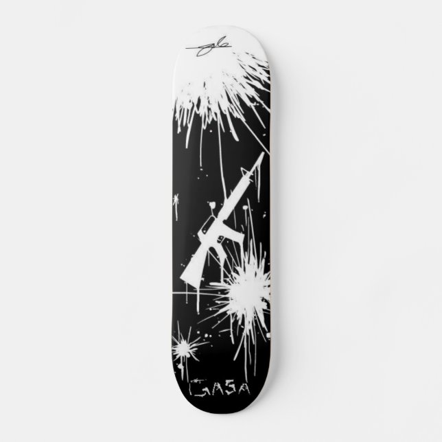 gasaen stiger ombord vapensplat-svart skateboard bräda 21,5 cm (Framsida)