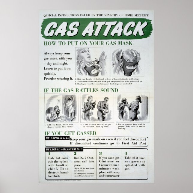 Gasattack poster, WWII Poster (Framsidan)