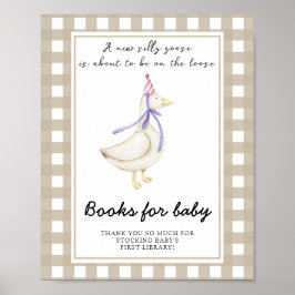 gåsbabyshower - böcker för bebis poster