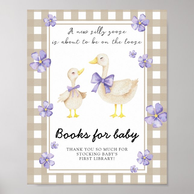 gåsbabyshower - böcker till bebis poster (Framsidan)