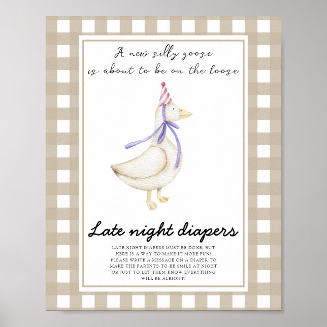 Gåsbabyshower - Sängvätningsspel sent på natten Poster (Framsidan)