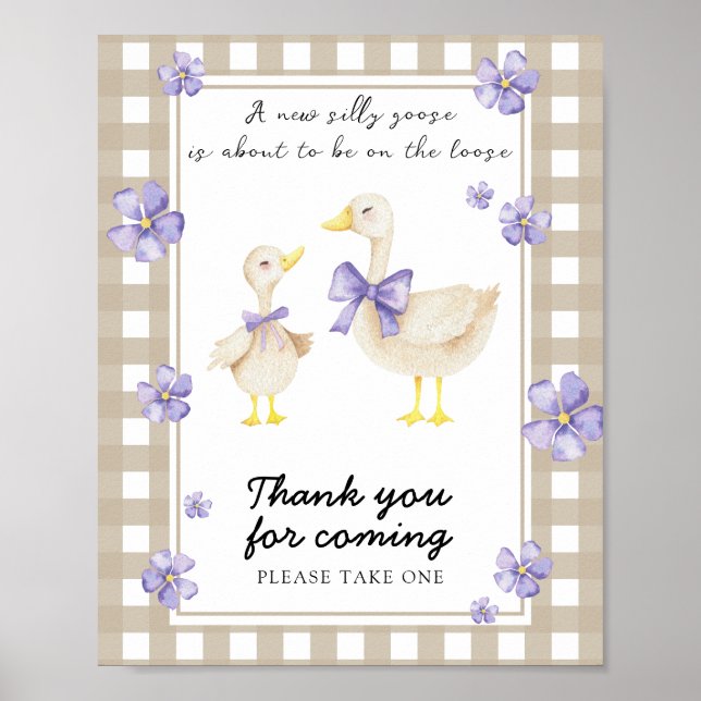 Gåsbabyshower - Tack för att ni kom Poster (Framsidan)