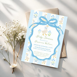 Gåsbarnramsor baby shower inbjudningar