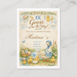 Gåsen är på väg Baby Shower vintage inbjudan