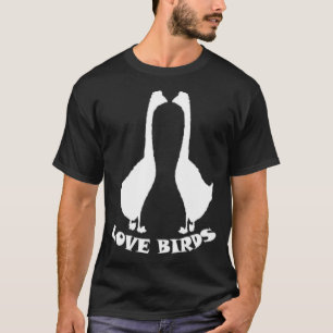 Gåsgäss, ankor fåglar kärlek hundar svart t shirt