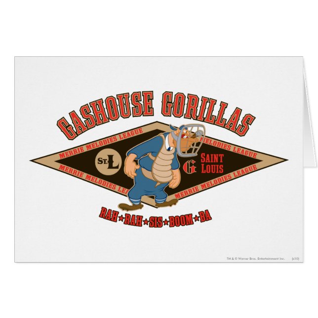 Gashouse Gorillas Rah Rah Syrran Boom Ba Hälsningskort (Framsidan Horizontal)