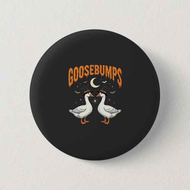 Gåshud Halloween Häxa Gäss Vektor Design Knapp (Framsida)