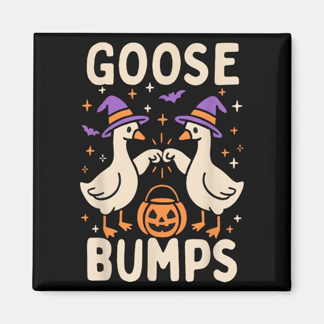Gåskin Gåshud Halloween Roligt Meme Roligt Magnet (Framsidan)