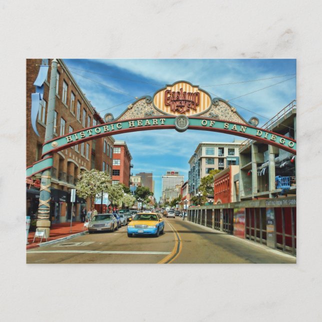 Gaslampdistriktet San Diego Postcard Vykort (Framsida)
