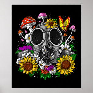 Gasmask för blommor poster