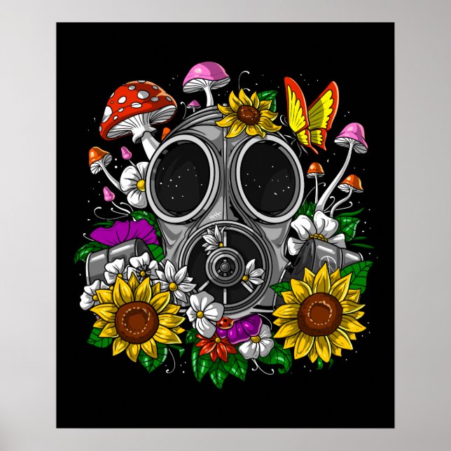 Gasmask för blommor poster (Framsidan)