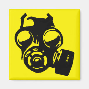 Gasmask Gasmask Grafik Schablon Kylskåpsmagnet