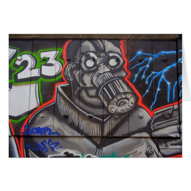 Gasmask Hälsningskort (Framsidan Horizontal)